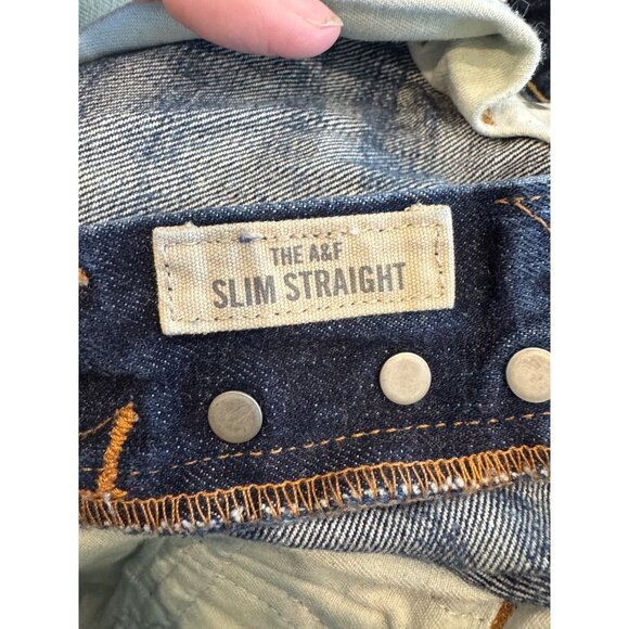 Y2K vintage Abercrombie & Fitch Mens Slim Straight Jeans W31 L34 Blue Denim Casu - Picture 5 of 5